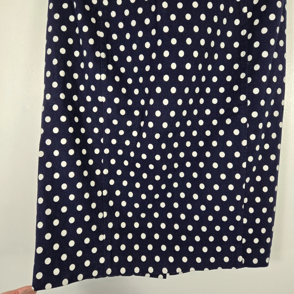 Pixley June Navy Blue White Polkadot Pencil Skirt Size XS